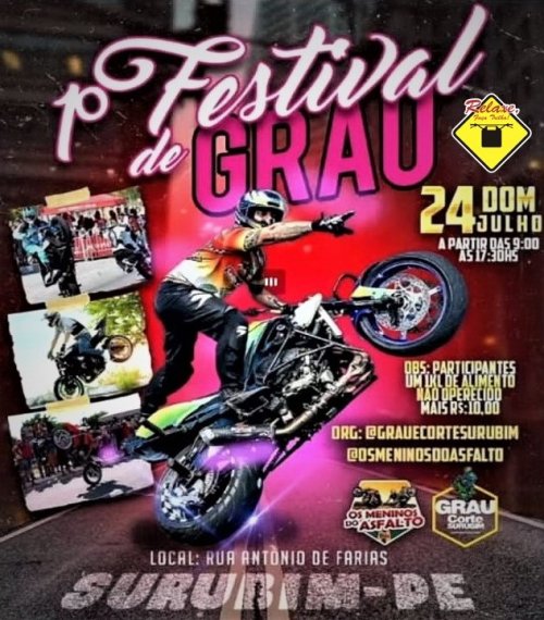 Fui em um grande evento de grau de moto 